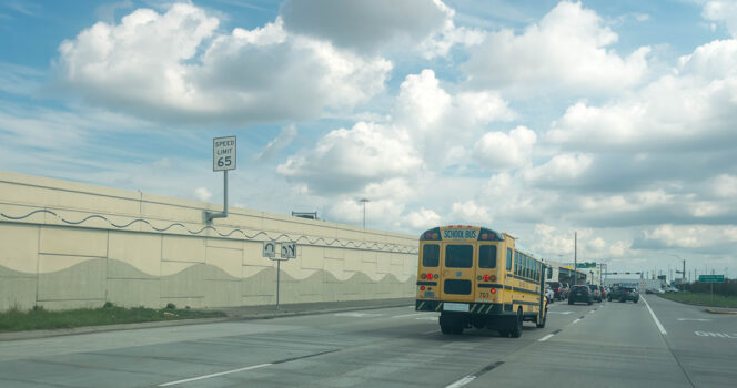 Horror as Texas school bus carrying 42 students rolls over in violent crash